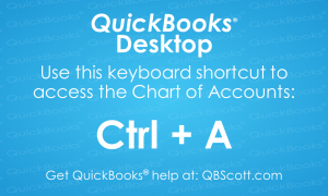QuickBooks Keyboard Shortcuts Chart of Accounts QBScott.com Scott Meister, CPA