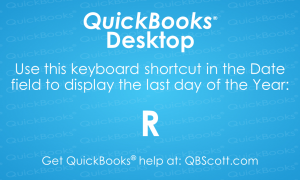 QuickBooks Keyboard Shortcuts Last day of Year QBScott.com Scott Meister, CPA