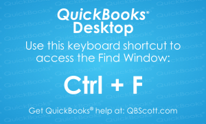 QuickBooks Keyboard Shortcuts Find QBScott.com Scott Meister, CPA