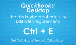 QuickBooks Keyboard Shortcuts Edit QBScott.com Scott Meister, CPA
