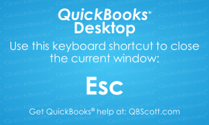 QuickBooks Keyboard Shortcuts Escape key