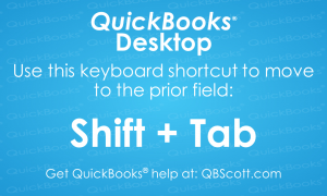 QuickBooks Keyboard Shortcuts Shift Tab