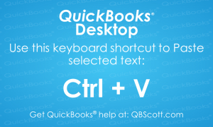 QuickBooks Keyboard Shortcuts Ctrl V Paste
