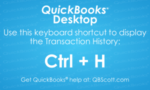 QuickBooks-Keyboard-Shortcuts Ctrl + H